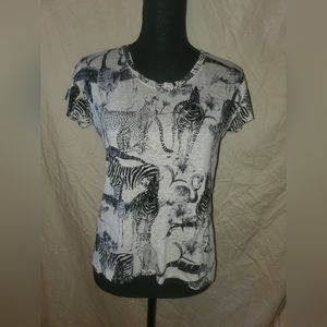 Madewell linen safari print tee